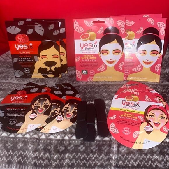 YES to Masking Kit 12pc set Charcoal & Grapefruit all in one masking kit - Picture 1 of 7